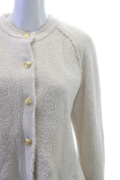 Rag & Bone Womens Cardigan Ivory Button 100% Cotton Long Sleeve Size 12