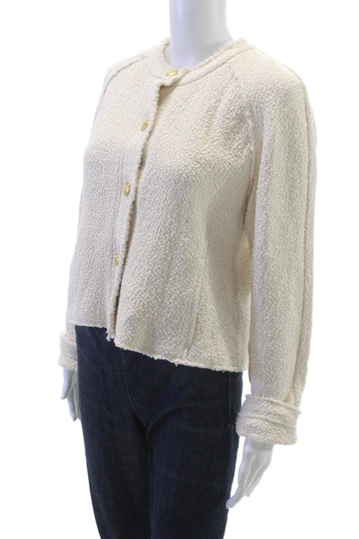 Rag & Bone Womens Cardigan Ivory Button 100% Cotton Long Sleeve Size 12