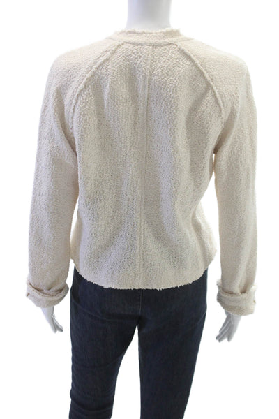 Rag & Bone Womens Cardigan Ivory Button 100% Cotton Long Sleeve Size 12