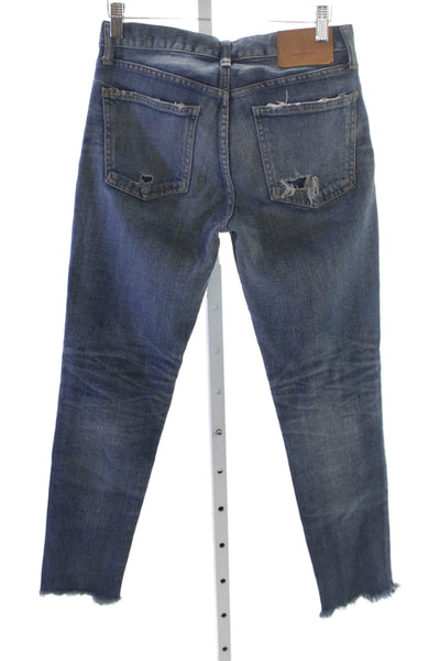 Moussy Womens Tapered Blue Jeans Cotton Blend Button Fly Size 25