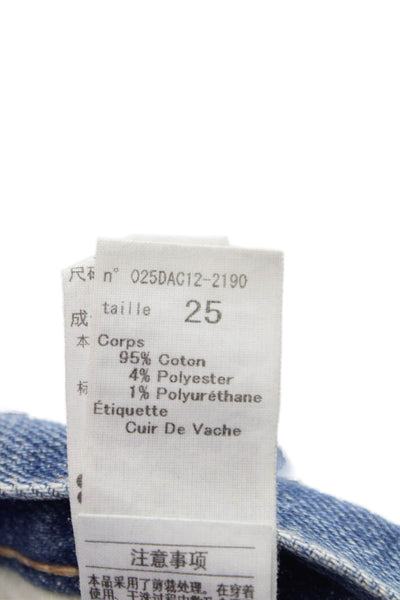 Moussy Womens Tapered Blue Jeans Cotton Blend Button Fly Size 25