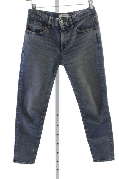 Moussy Womens Tapered Jeans Blue High Rise Cotton Vintage Size 25