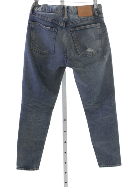 Moussy Womens Tapered Jeans Blue High Rise Cotton Vintage Size 25