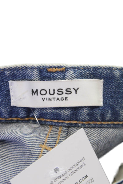 Moussy Womens Tapered Jeans Blue High Rise Cotton Vintage Size 25