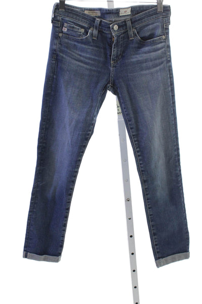AG Adriano Goldschmied Womens Blue Mid Rise Ankle Jeans 24 Inseam Size 25