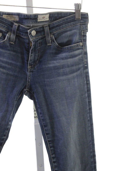 AG Adriano Goldschmied Womens Blue Mid Rise Ankle Jeans 24 Inseam Size 25