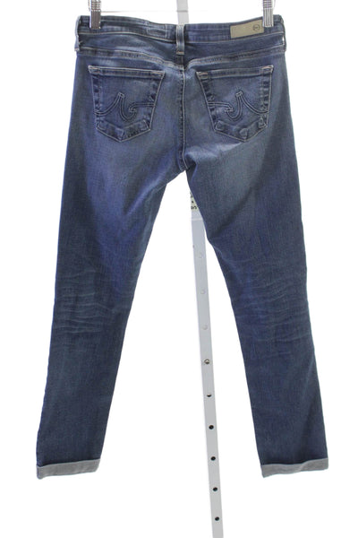 AG Adriano Goldschmied Womens Blue Mid Rise Ankle Jeans 24 Inseam Size 25