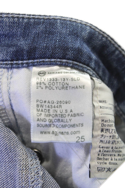 AG Adriano Goldschmied Womens Blue Mid Rise Ankle Jeans 24 Inseam Size 25