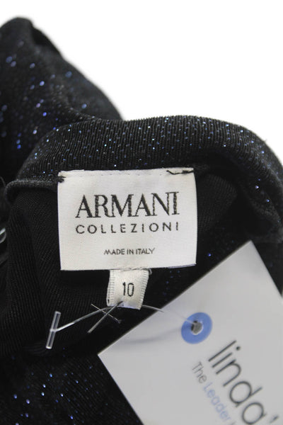 Armani Collezioni Women Sheath Dress Black V-Neck Size 10