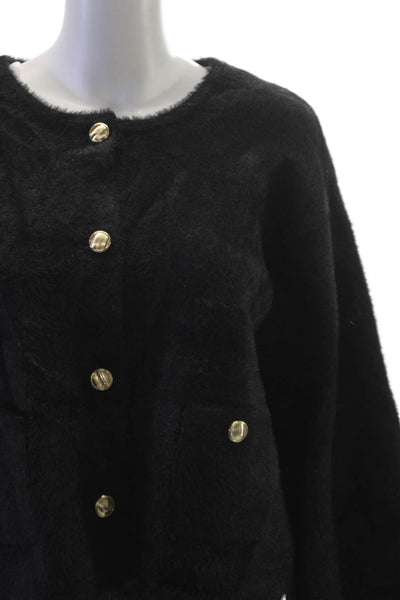 Adroit Atelier Women Basic Jacket Black Long Sleeve Button Size XL
