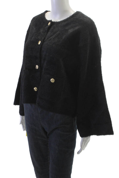 Adroit Atelier Women Basic Jacket Black Long Sleeve Button Size XL
