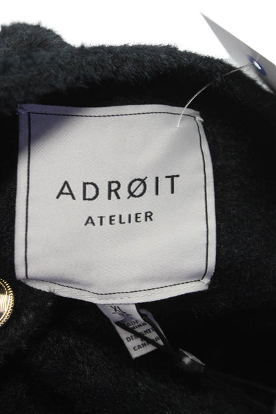 Adroit Atelier Women Basic Jacket Black Long Sleeve Button Size XL