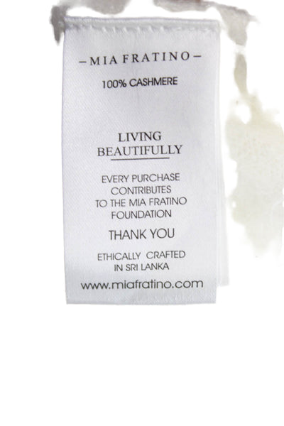 Mia Fratino Womens Cardigan Ivory Cashmere V-Neck Long Sleeve Size XS
