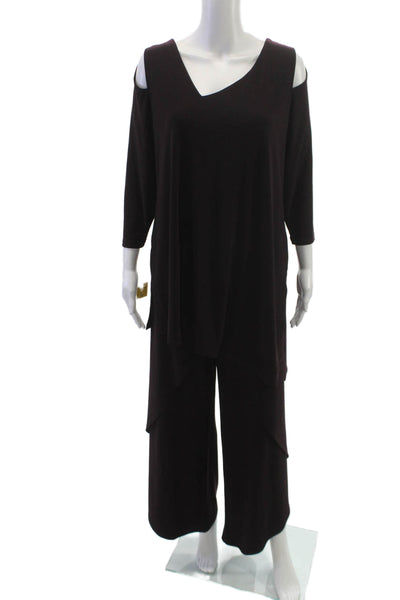 Sympli Women Purple V-Neck 3/4 Sleeve Set Size 14
