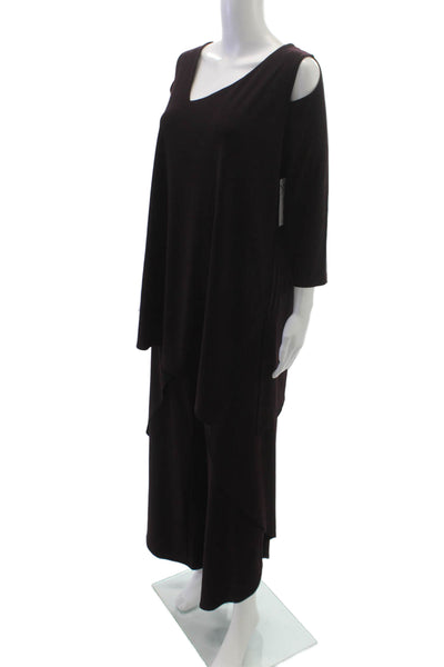 Sympli Women Purple V-Neck 3/4 Sleeve Set Size 14