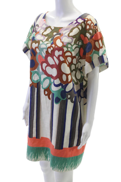 See by Chloe Women Multicolor Cotton Shift Mini Dress Size 10