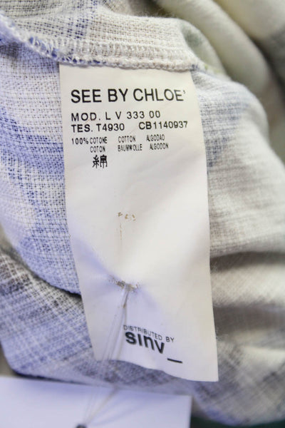See by Chloe Women Multicolor Cotton Shift Mini Dress Size 10