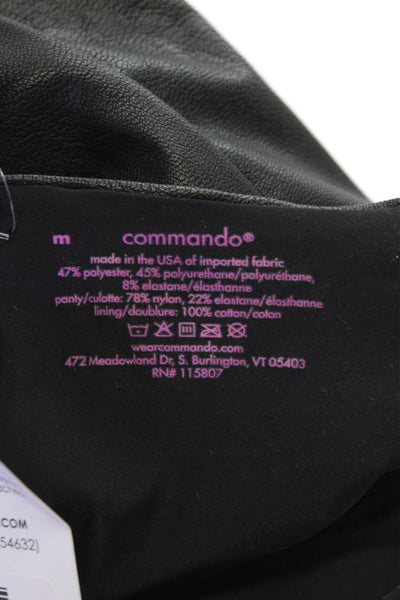 Commando Women Black Straight Pencil Mini Skirt Polyester Pull On Size M