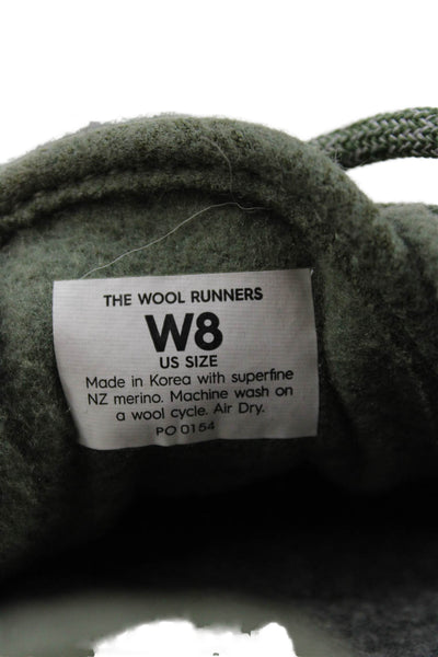 Allbirds Womens Lace Up Round Toe The Wool Runners Running Sneakers Green Size 8
