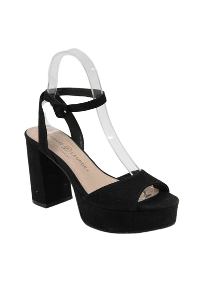 Chinese Laundry Womens Block Heel Platform Ankle Strap Sandals Black Size 6