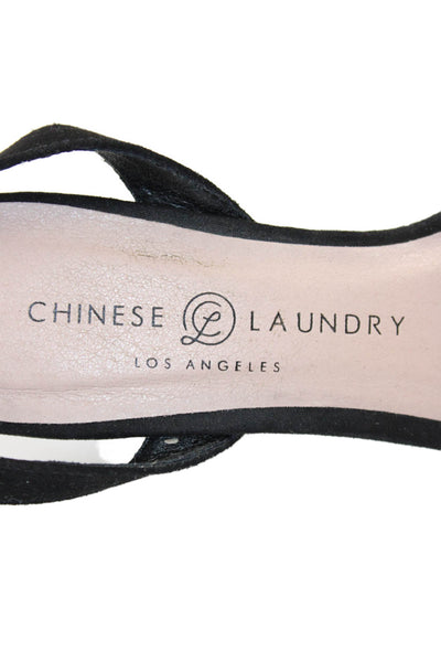 Chinese Laundry Womens Block Heel Platform Ankle Strap Sandals Black Size 6