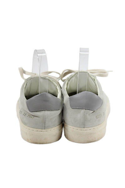 Woman by Common Projects Womens Lace Up Suede Low Top Sneakers Gray Size 38