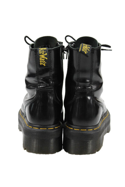 Dr. Martens Womens Side Zip Lace Up Platform Leather Combat Boots Black Size 6