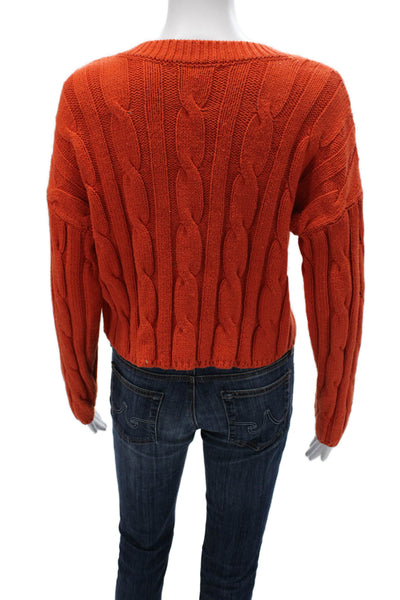 Madewell Womens Pullover Sweater Orange V-Neck Long Sleeve Size S