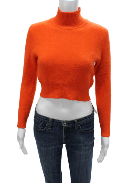 Zara Womens Turtleneck Pullover Sweater Orange Long Sleeve Size S
