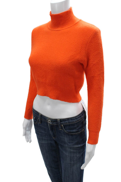 Zara Womens Turtleneck Pullover Sweater Orange Long Sleeve Size S