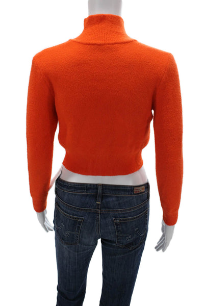 Zara Womens Turtleneck Pullover Sweater Orange Long Sleeve Size S