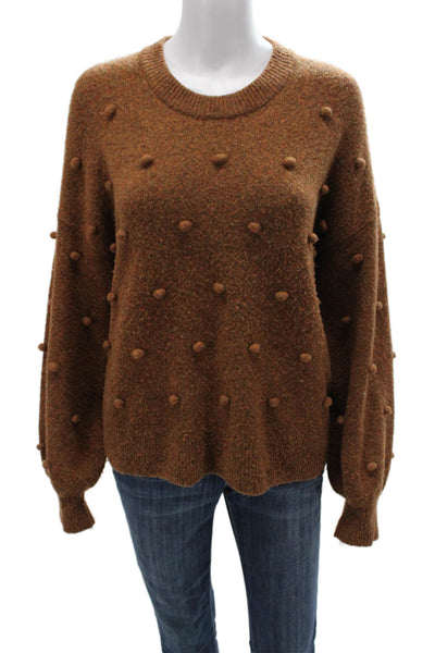 Madewell Womens Pullover Sweater Brown Wool Blend Crew Neck Long Sleeve Size S