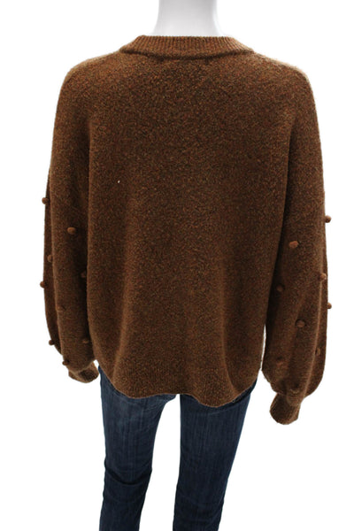 Madewell Womens Pullover Sweater Brown Wool Blend Crew Neck Long Sleeve Size S