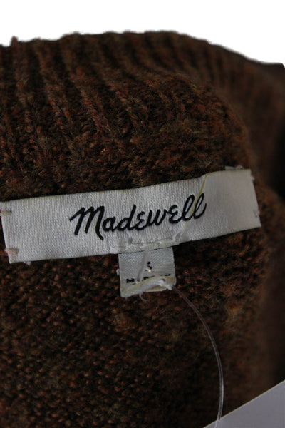 Madewell Womens Pullover Sweater Brown Wool Blend Crew Neck Long Sleeve Size S