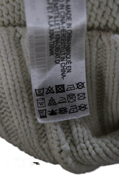 Zara Women Pullover Sweater Ivory Mock Neck Long Sleeve 60% Cotton Size S