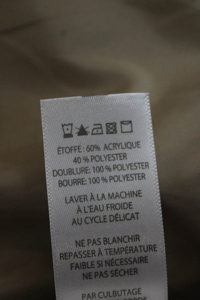 Joie Womens Beige Puffer Vest Geometric Zip Sleeveless Size M