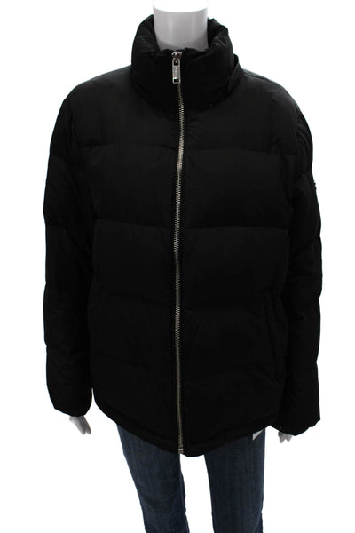 Michael Michael Kors Women Puffer Jacket Black Polyester Zip Long Sleeve Size M