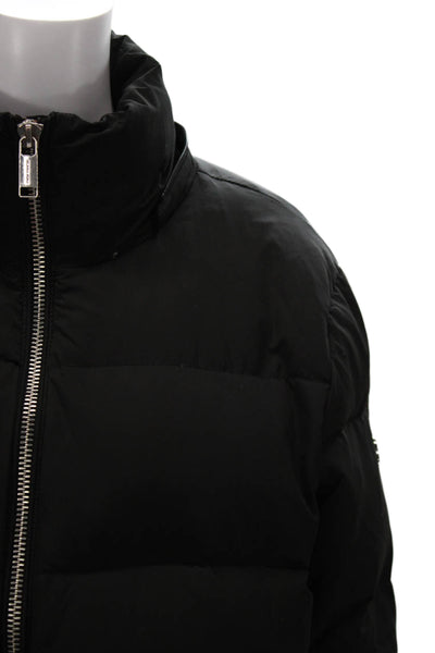Michael Michael Kors Women Puffer Jacket Black Polyester Zip Long Sleeve Size M