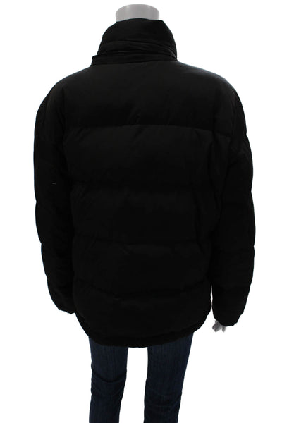 Michael Michael Kors Women Puffer Jacket Black Polyester Zip Long Sleeve Size M