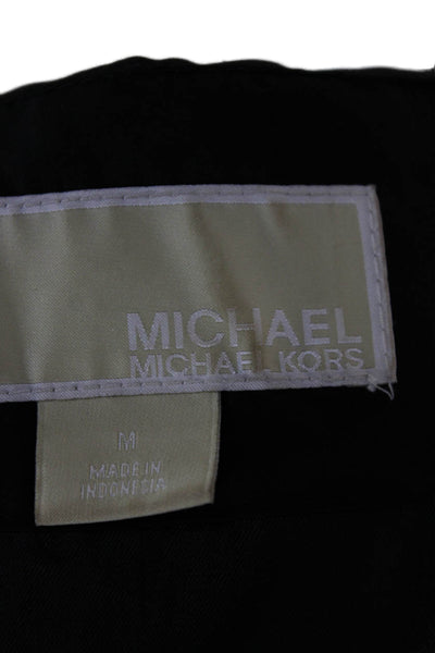 Michael Michael Kors Women Puffer Jacket Black Polyester Zip Long Sleeve Size M