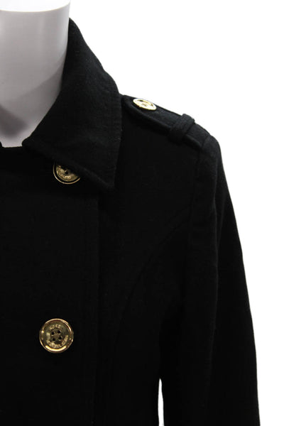 Michael Michael Kors Womens Pea Coat Black 60% Wool Button Size 6