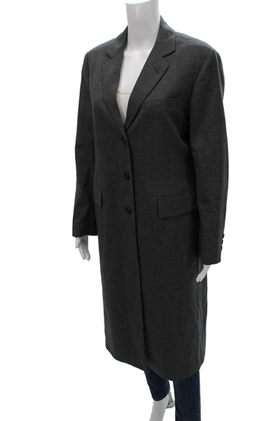 Zara Womens Gray Wool Blend Overcoat Button Closure Size L