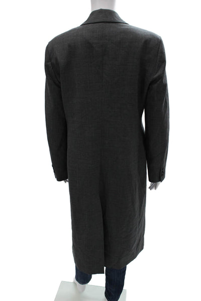 Zara Womens Gray Wool Blend Overcoat Button Closure Size L