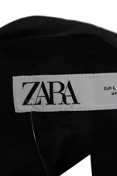Zara Womens Gray Wool Blend Overcoat Button Closure Size L