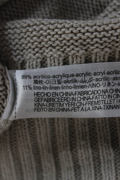 Zara Womens Sweater Dress Beige V Neck Sleeveless Midi Acrylic Size S