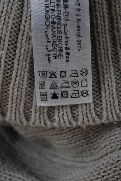 Zara Womens Sweater Dress Beige V Neck Sleeveless Midi Acrylic Size S