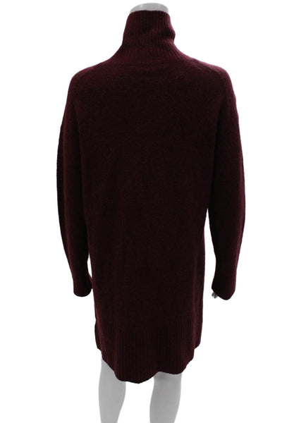 Everlane Women Sweater Dress Red Turtleneck Long Sleeve Wool Blend Size S