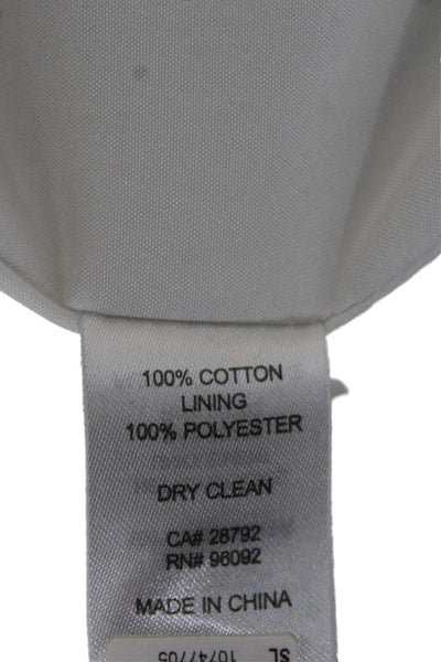 Carolina Belle Womens Biker Jacket White Cotton Long Sleeve Zip Size XS