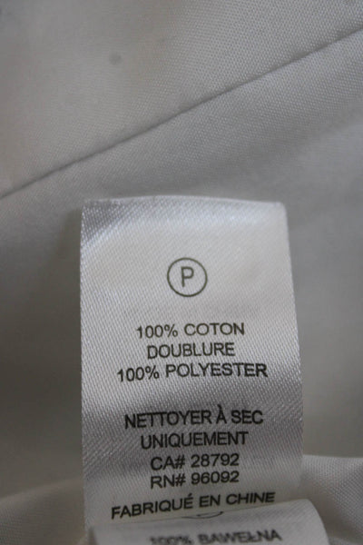 Carolina Belle Womens Biker Jacket White Cotton Long Sleeve Zip Size XS