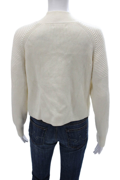 MNG Women Ivory Mock Neck Pullover Sweater Long Sleeve Size XS
